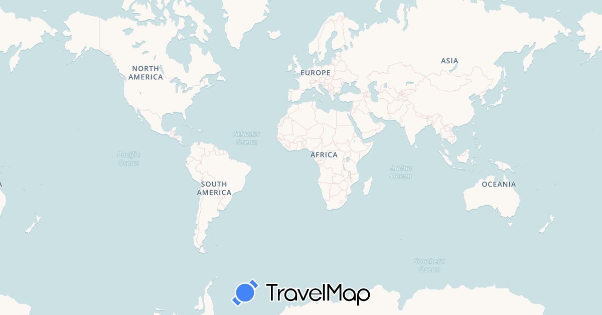 TravelMap itinerary: driving, bus, plane, train in Australia, Brazil, Egypt, Spain, Saint Lucia, Russia, Chad, United States (Africa, Europe, North America, Oceania, South America)